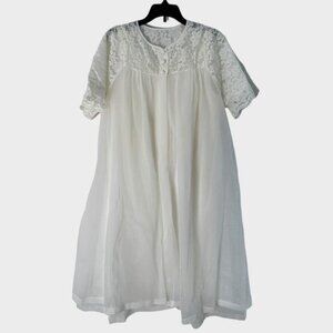 Lorraine Vintage Quality Lingerie Womens Nightgown and Robe Small White